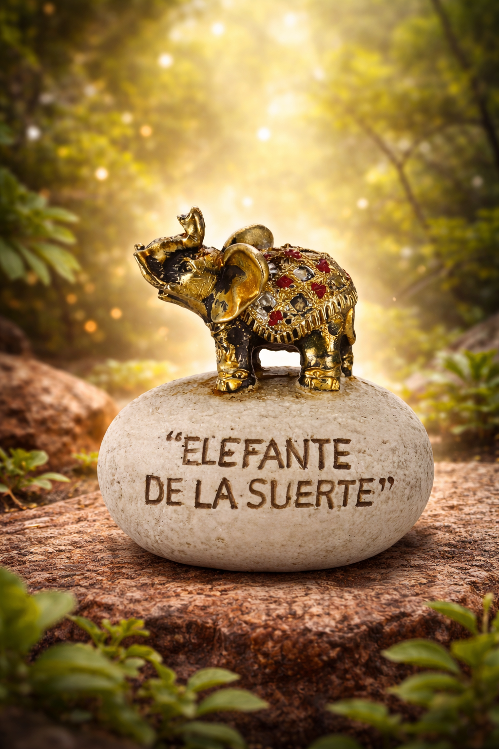 PIEDRA CON ELEFANTE DE LA SUERTE – 5 × 3,5 × 6,5 cm