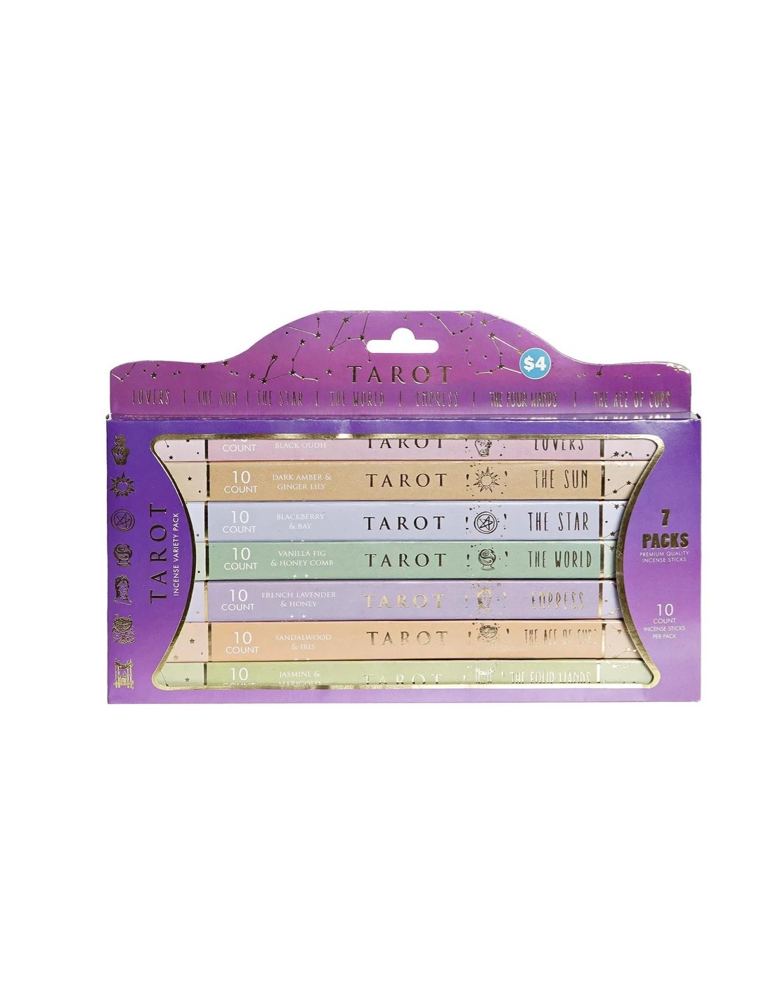 Incienso Tarot – Pack 7 aromas místicos (70 varillas)
