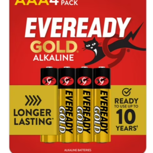 🔋 Pilas Alcalinas Eveready Gold AAA (LR03) – Pack de 4