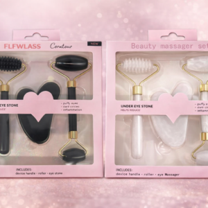 Set masaje facial 3 pzs Rodillo facial+Gua Sha+masajeador ojos