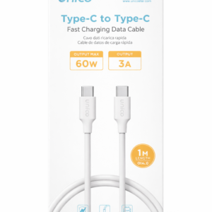 Cable de carga rápida Type-C a Type-C 60W (1 m)