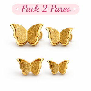 Pack pendientes mariposa – 2 pares (grande + pequeño)