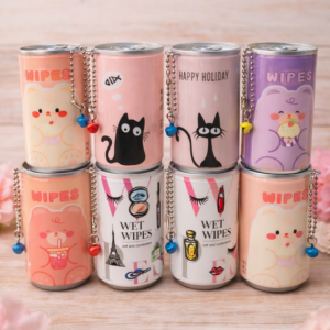 Mini Toallitas Húmedas en Lata Kawaii | Pack 2 Diseños