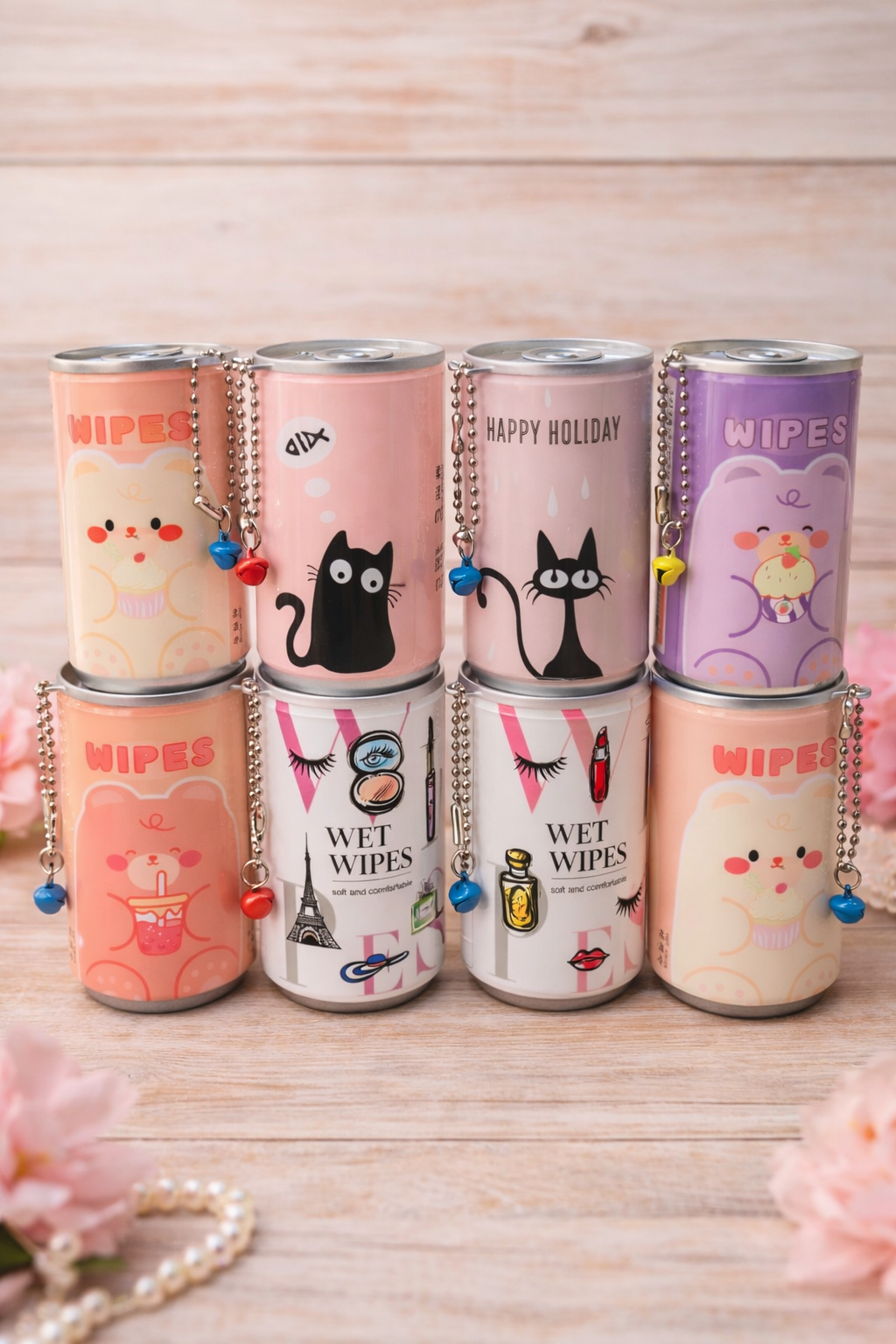 Mini Toallitas Húmedas en Lata Kawaii | Pack 2 Diseños