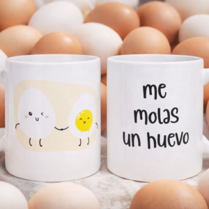 🥚 Taza divertida "Me molas un huevo"