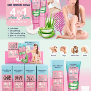 🌿 Crema Depilatoria Aloe Vera 4 en 1 – Kiss Beauty