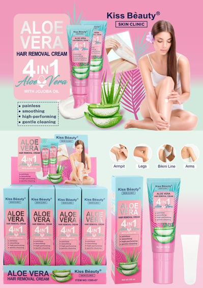 🌿 Crema Depilatoria Aloe Vera 4 en 1 – Kiss Beauty