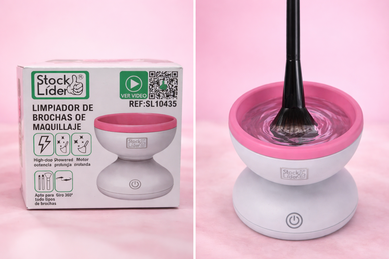 Limpiador eléctrico de brochas de maquillaje 360°