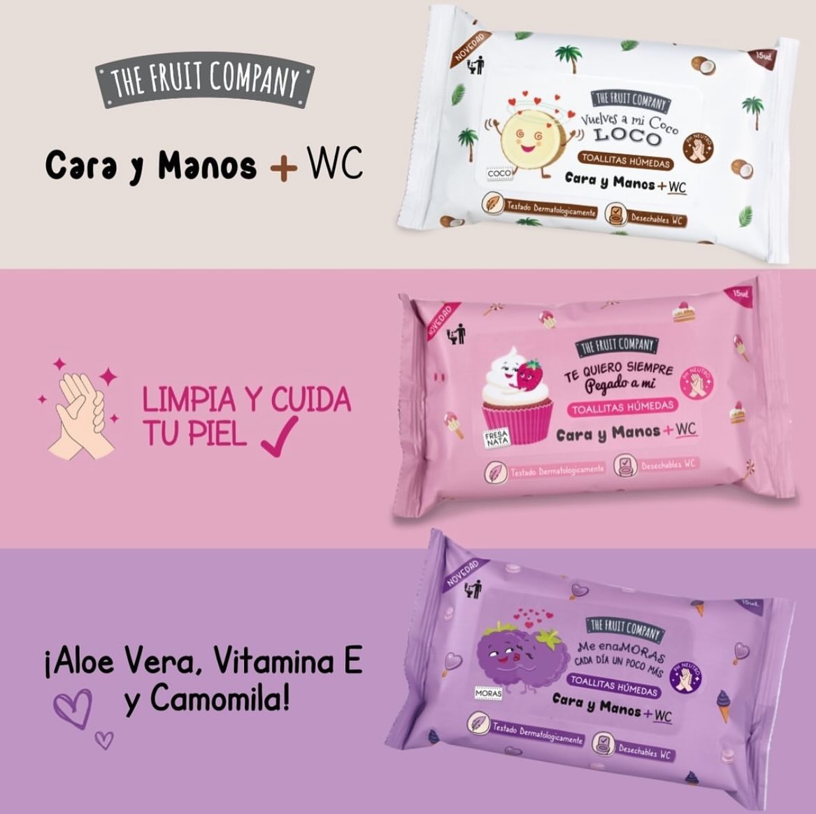 Toallitas Húmedas Fresa & Nata – The Fruit Company - Imagen 2