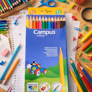 Lápices de Colores Campus College – Caja de 12 Colores Vivos