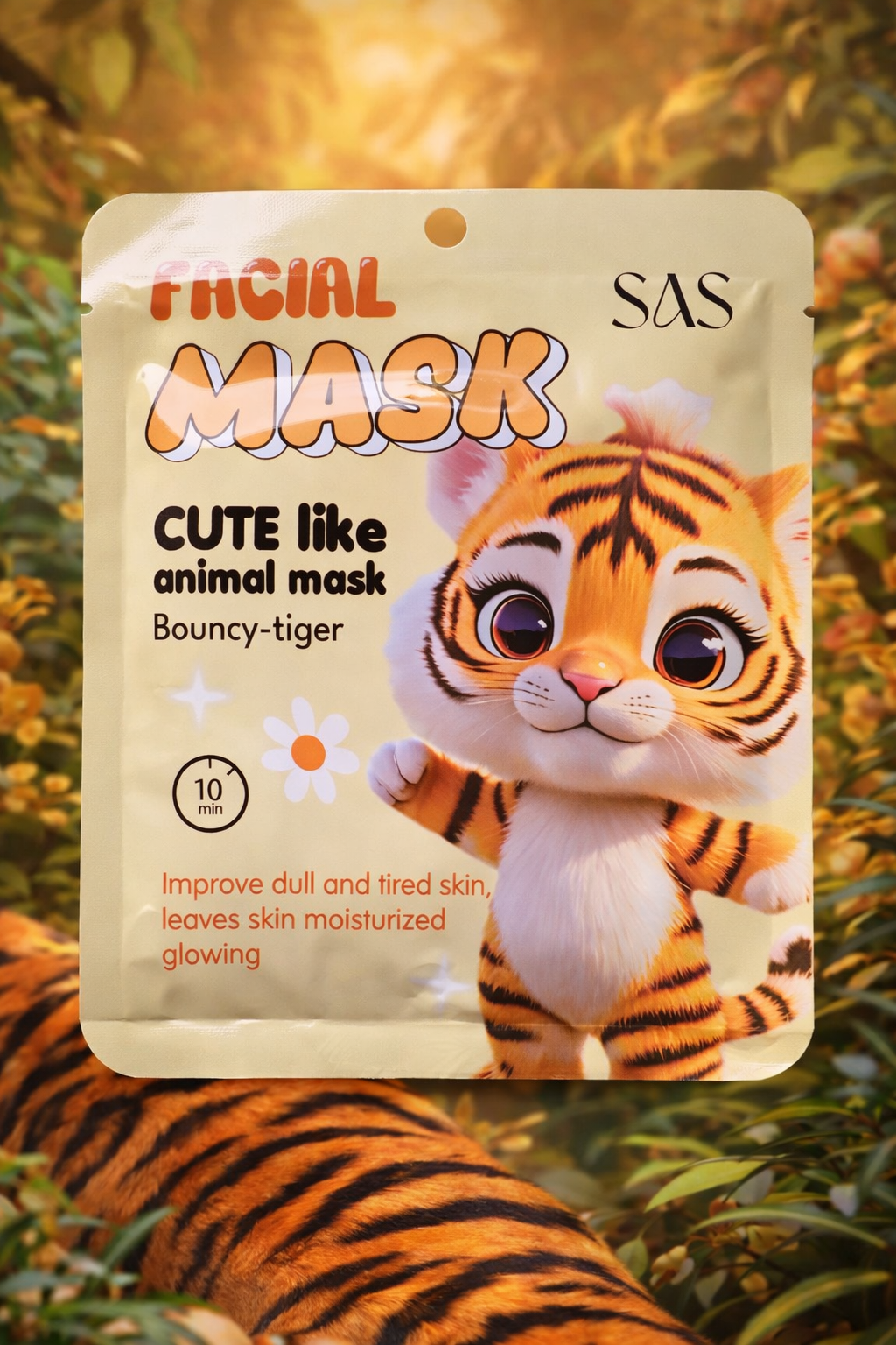 Mascarilla facial tigre 🐯 | Hidratante efecto glow