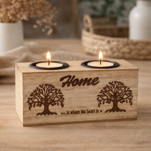 Bandeja decorativa de madera Buda – 10 x 10 cm