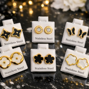 Pendientes elegantes de acero inoxidable – colección moderna