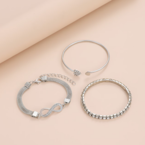 ✨ Pack de 3 pulseras elegantes plata