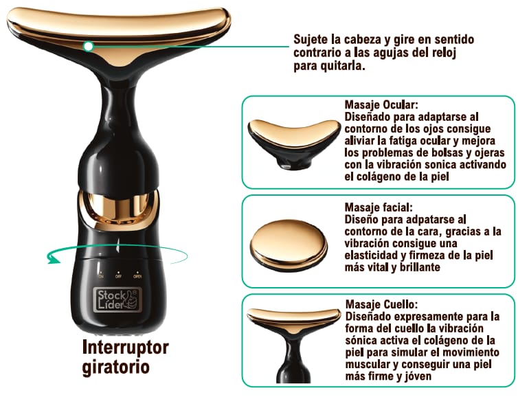 ✨ Masajeador Facial Eléctrico Color Negro - Imagen 3