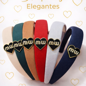 Diadema elegante con corazón – Inspiración Miu Miu