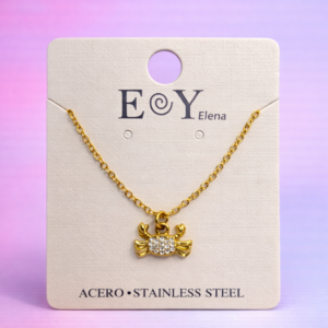 🦀Collar Cangrejo de Acero Inoxidable con Cristales