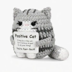 Peluche Crochet “Positive Cat” 🐱✨
