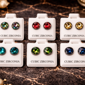 Pendientes redondos de circonita brillante 🩷