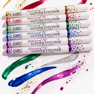 Delineador Glitter USHAS Waterproof – Eyeliner con Brillo Intenso