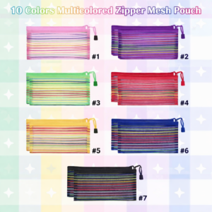 Estuche Transparente Colores ✨ Cremallera Multicolor