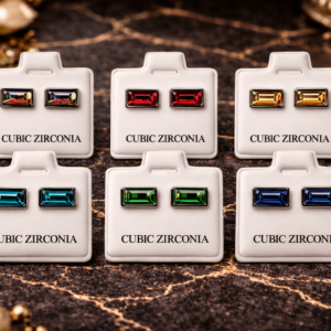 Pendientes rectangulares de circonita brillante 💎