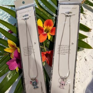Collar Stitch y Angel de Acero Inoxidable