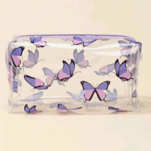 Neceser transparente mariposas lila 🦋