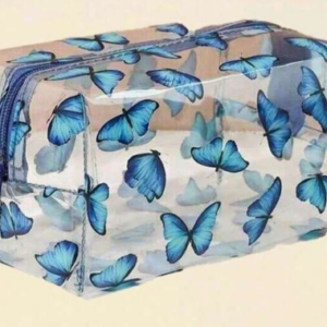 Neceser transparente mariposas azul 🦋