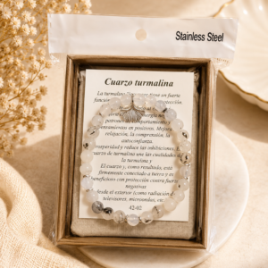 🌙 Bracelet Cuarzo Turmalina – Protección y equilibrio