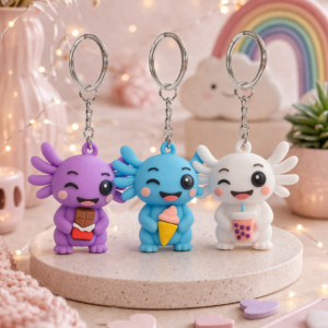 Llavero Kawaii Axolotl – Accesorio Cute para Mochila o Llaves