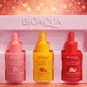 Set Facial BIOAQUA 3 Sérums Niacinamida, Cúrcuma & Caracol