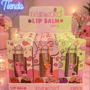 Bálsamo Labial 🍓 Hidratante – Diseño Kawaii Kevin & Coco