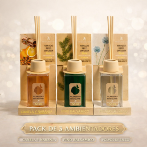 Pack Ambientadores Mikado 50ml – Canela, Pino y Talco