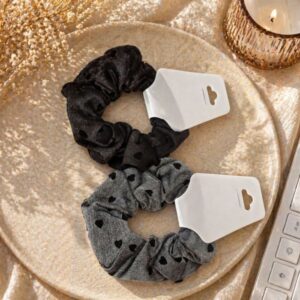 Pack 2 Scrunchies Corazones – Estilo Dulce y Elegante 💖