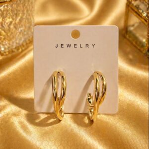 Pendientes de aro dobles dorados – Elegancia minimalista