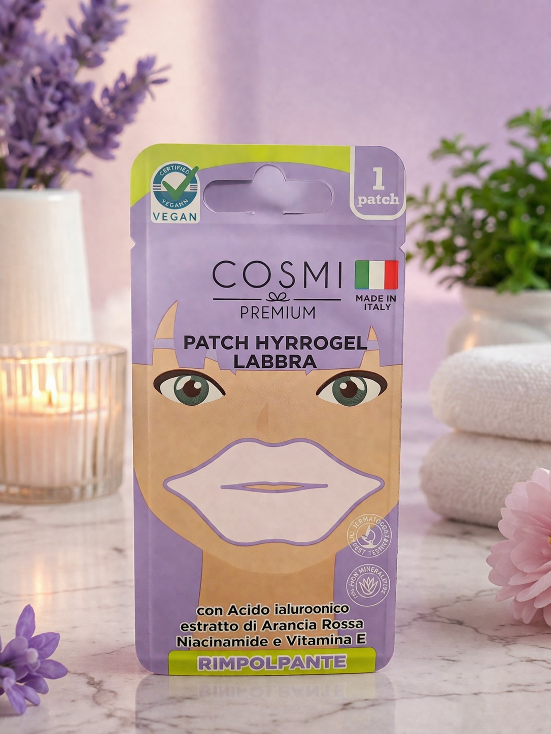 Parche labial hidrogel COSMI Premium con ácido hialurónico