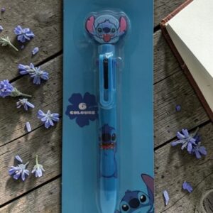 Bolígrafo Multicolor 6 Colores Diseño Kawaii Stitch