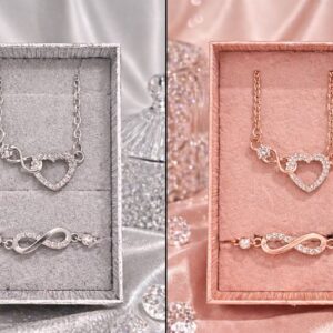 Set Collar y Pulsera Corazón Infinito – Elegancia Atemporal ✨