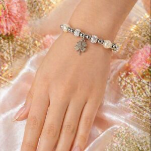 Pulsera Ajustable Árbol de la Suerte- Perlas /Charm Trébol 🍀✨