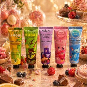 Pack de 5 cremas manos perfumada - irresistibles 🍓🍋🍫