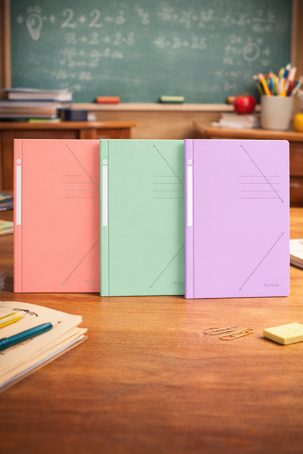 Carpeta A4 pastel con gomas en esquina ✨