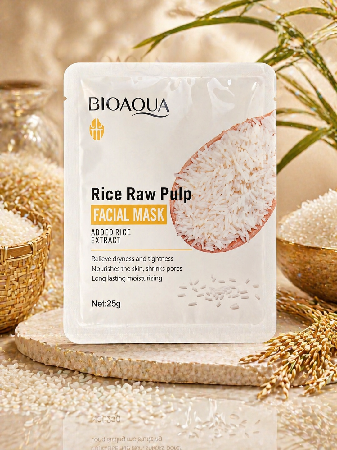 Mascarilla Facial de Arroz BIOAQUA 🌾– Rice Raw Pulp 25g