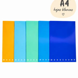 Cuaderno A4 Monocromo Hojas Blancas | Colores Pastel