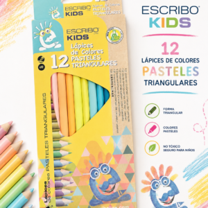 Lápices de Colores Pasteles Triangulares– Caja 12 Colores