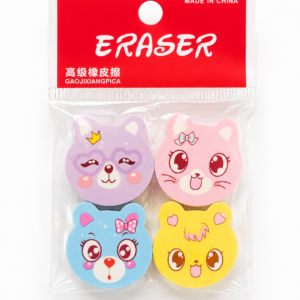 20267459-d7ac-4108-ac18-98c28d634fb7 Set de 4 Gomas Kawaii Animales Pastel
