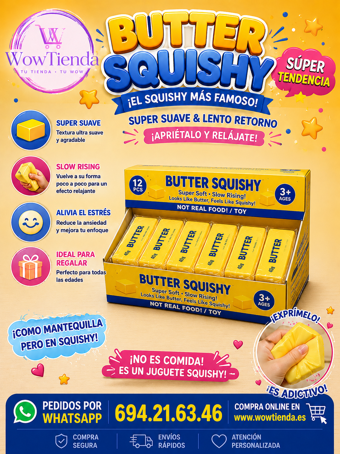 Butter Squishy Antiestrés – Slow Rising 🧈✨