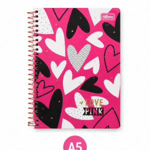 Cuaderno Espiral Love Pink A5 Corazones✨📒