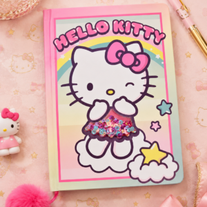 Cuaderno Hello Kitty con Pompon Rosa y Lentejuelas ✨🎀