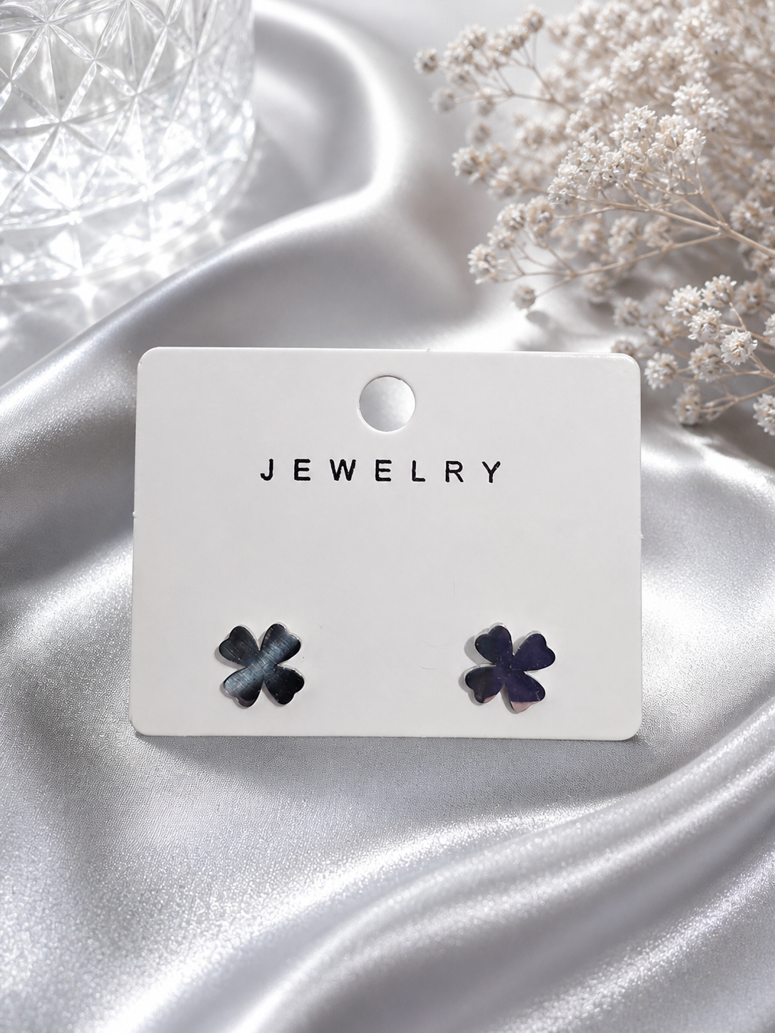 Pendientes Trébol Plata Elegante ✨ | Acero Inoxidable